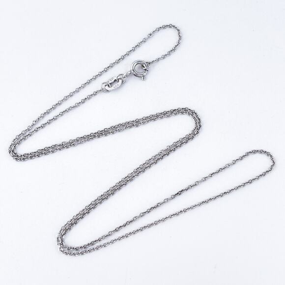 Vintage USA Made Sterling Silver 925 0.7mm Cable Chain Necklace 18.5" - Picture 1 of 3